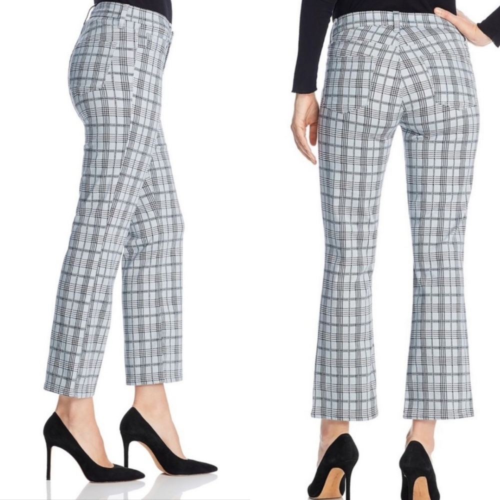 J Brand Selena Women's Plaid Cropped Coated Pants Boot Jean's EUC